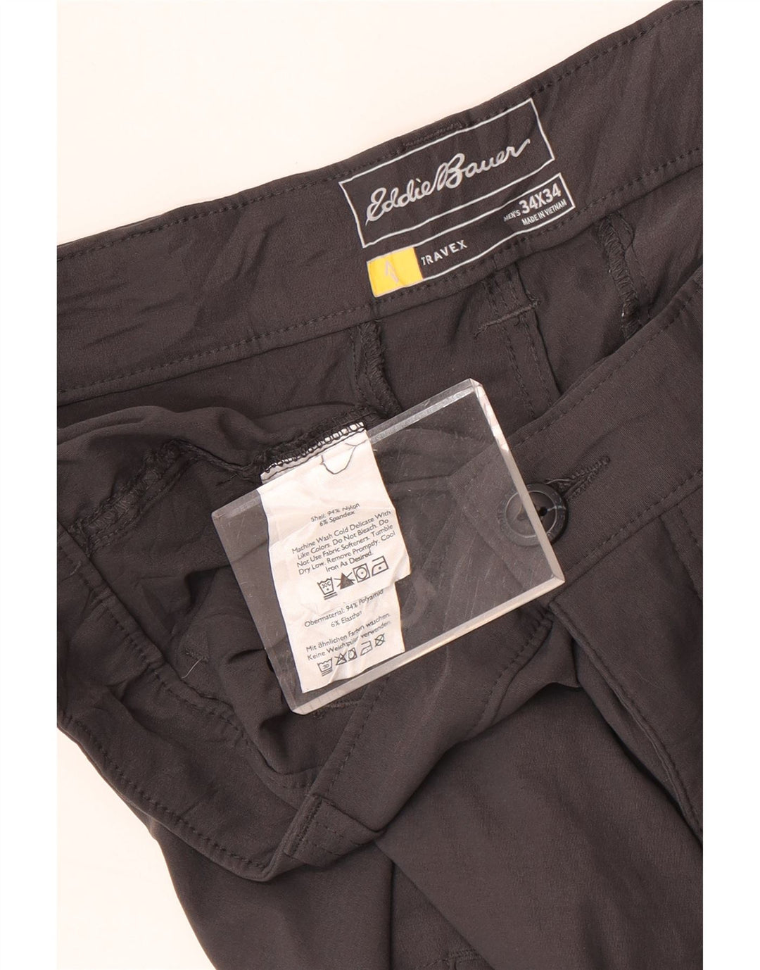 Eddie Bauer Herren gerade Chinohose W34 L34 graues Nylon