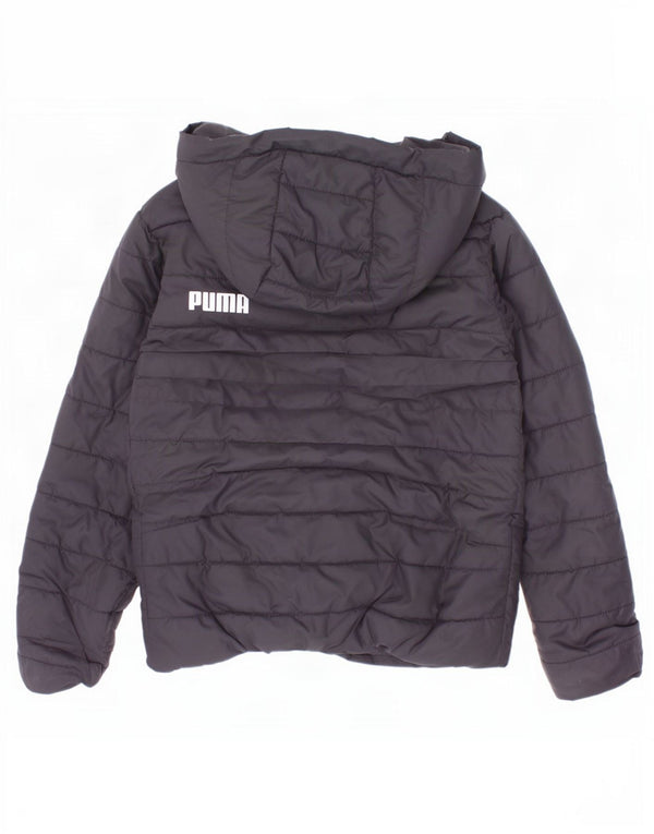 Puma Jungen wattierte Jacke mit Kapuze, 5–6 Jahre, schwarzes Polyester
