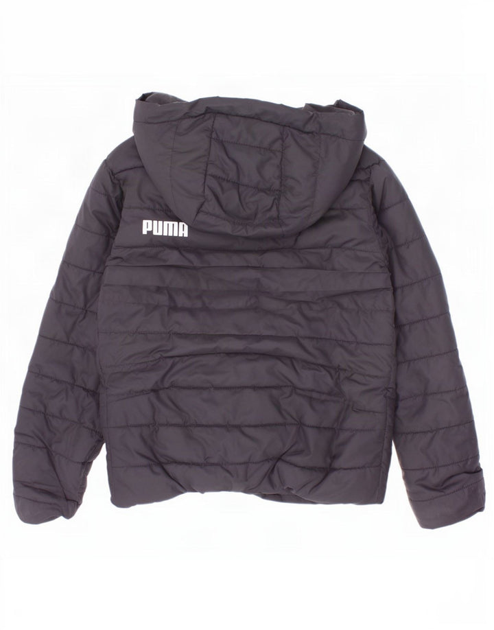 Puma Jungen wattierte Jacke mit Kapuze, 5–6 Jahre, schwarzes Polyester