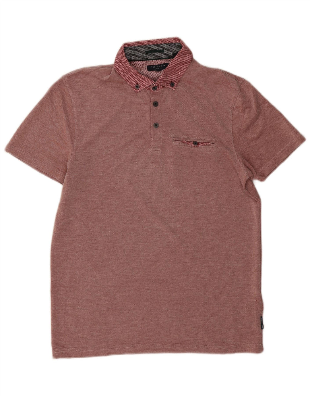 Ted Baker Herren-Poloshirt, Größe 3, Mittel, Burgunderrot, Modal