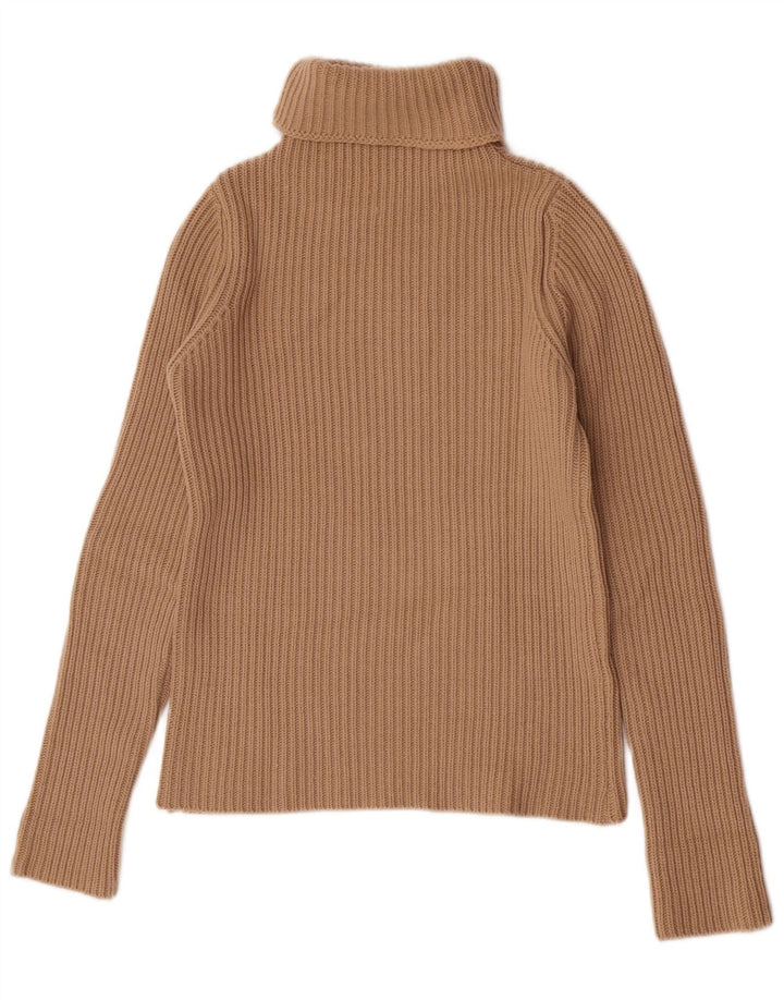 Rollkragenpullover für Damen von Stefanel UK 12 Mittelbraune Wolle