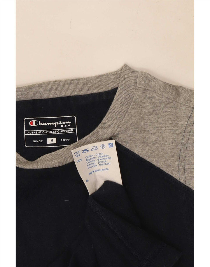 Champion Herren-Unterhemd mit Grafik, Größe S, Marineblau, Colourblock-Baumwolle