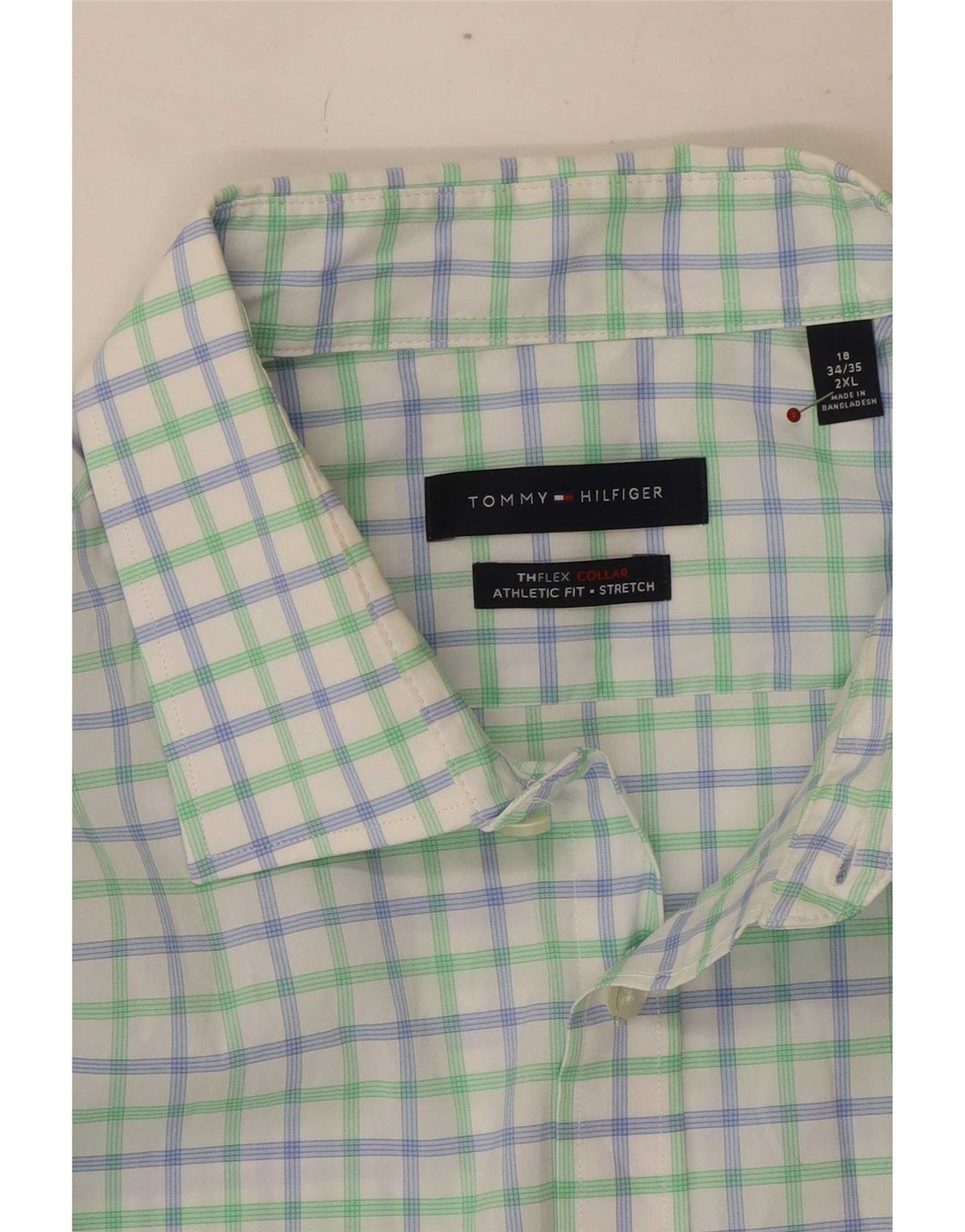 Tommy Hilfiger Herren-Hemd mit sportlicher Passform, Größe 18 2XL, mehrfarbiger Gingham-Karo