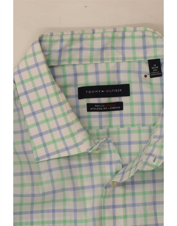 Tommy Hilfiger Herren-Hemd mit sportlicher Passform, Größe 18 2XL, mehrfarbiger Gingham-Karo