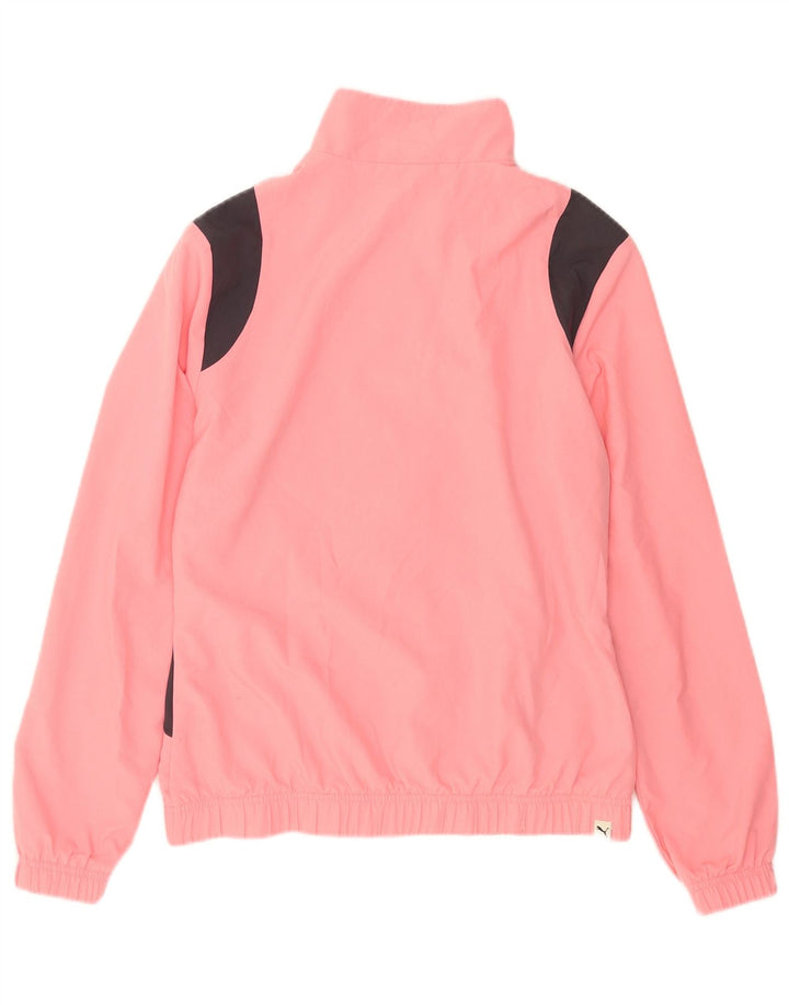 Puma Damen-Trainingsanzug-Top-Jacke UK 14 Mittelrosa Colourblock-Polyester