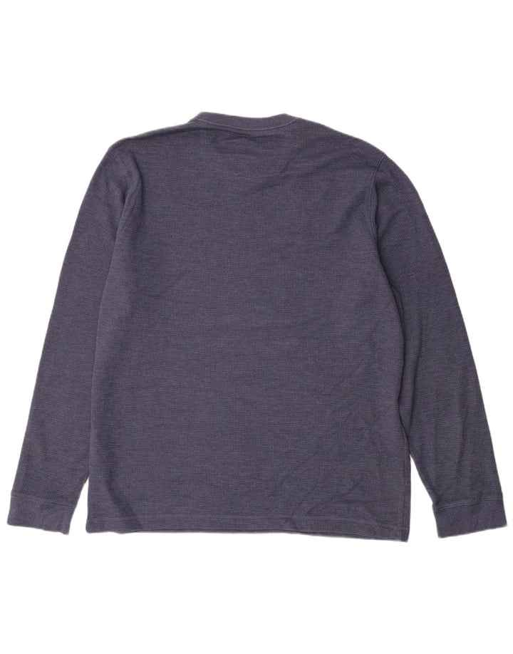 EDDIE BAUER Herren-Top, langärmelig, groß, blaue Baumwolle