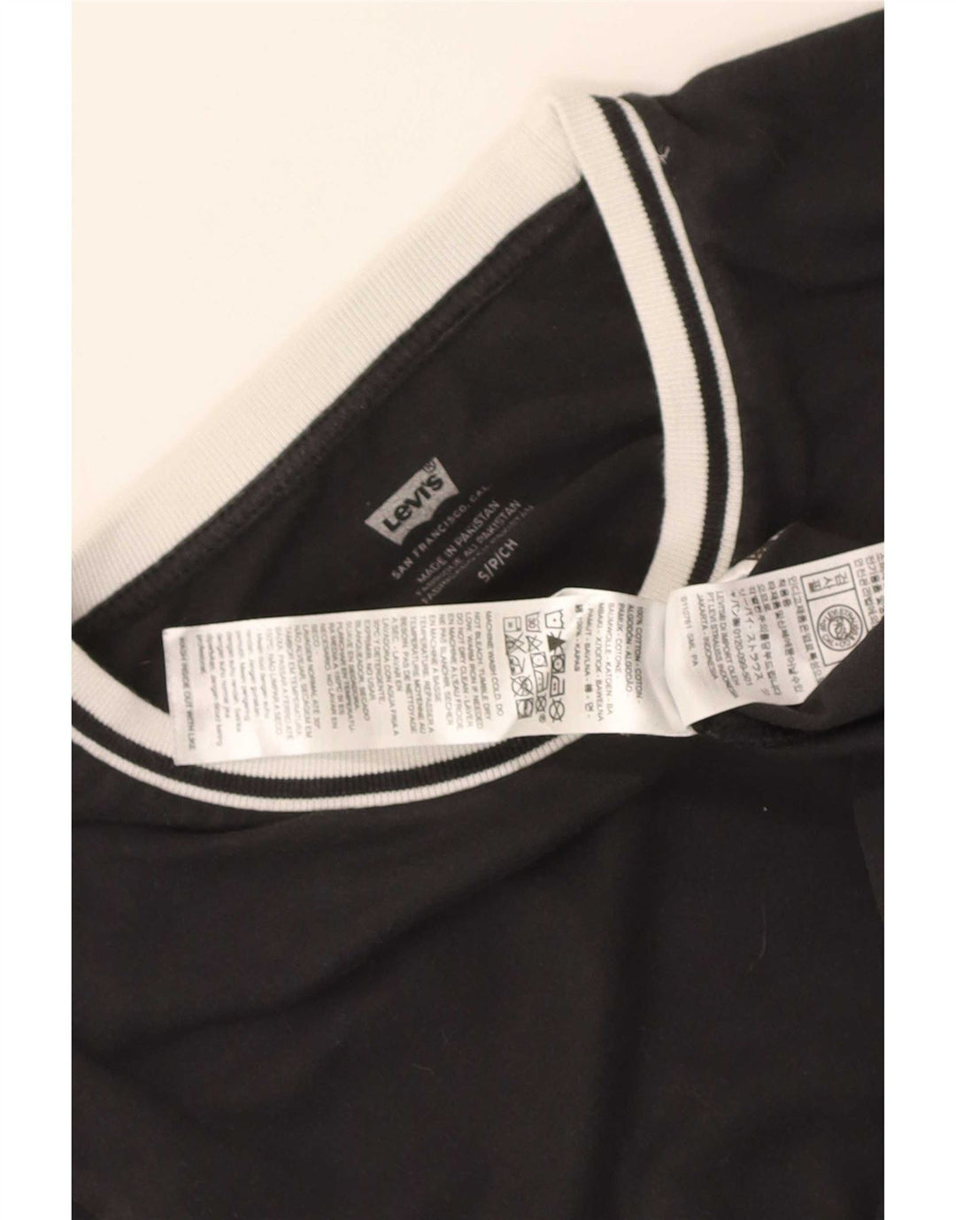 Levi's Damen T-Shirt Top UK 10 Small Schwarz Baumwolle