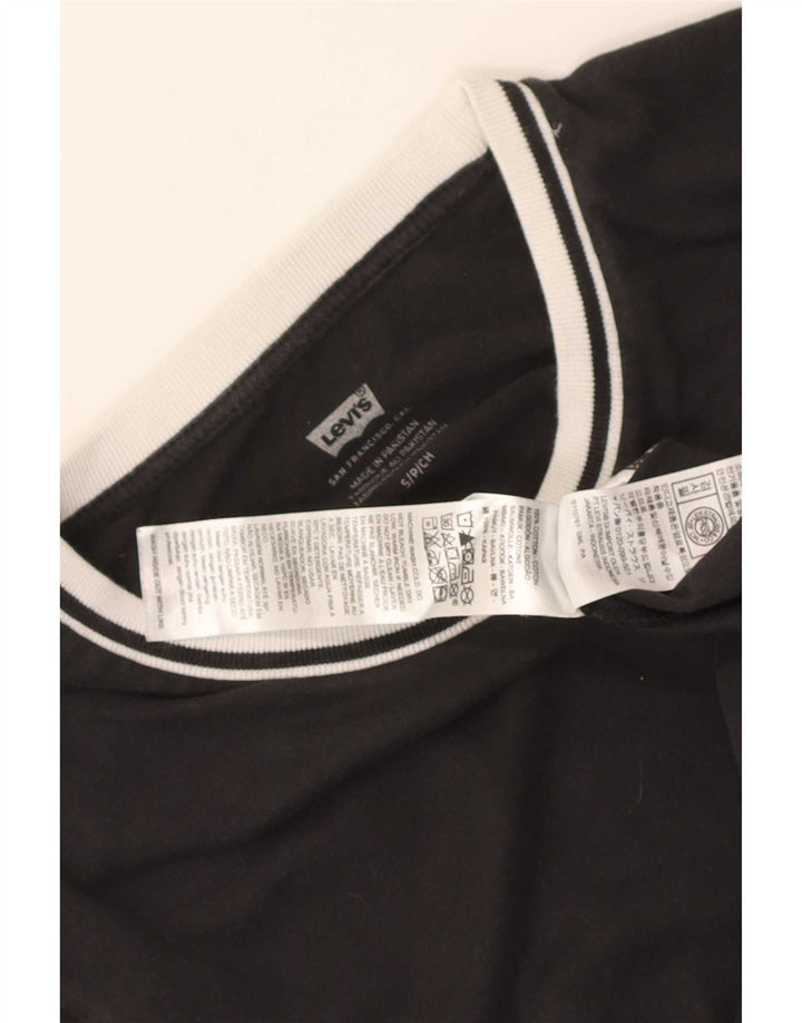 Levi's Damen T-Shirt Top UK 10 Small Schwarz Baumwolle