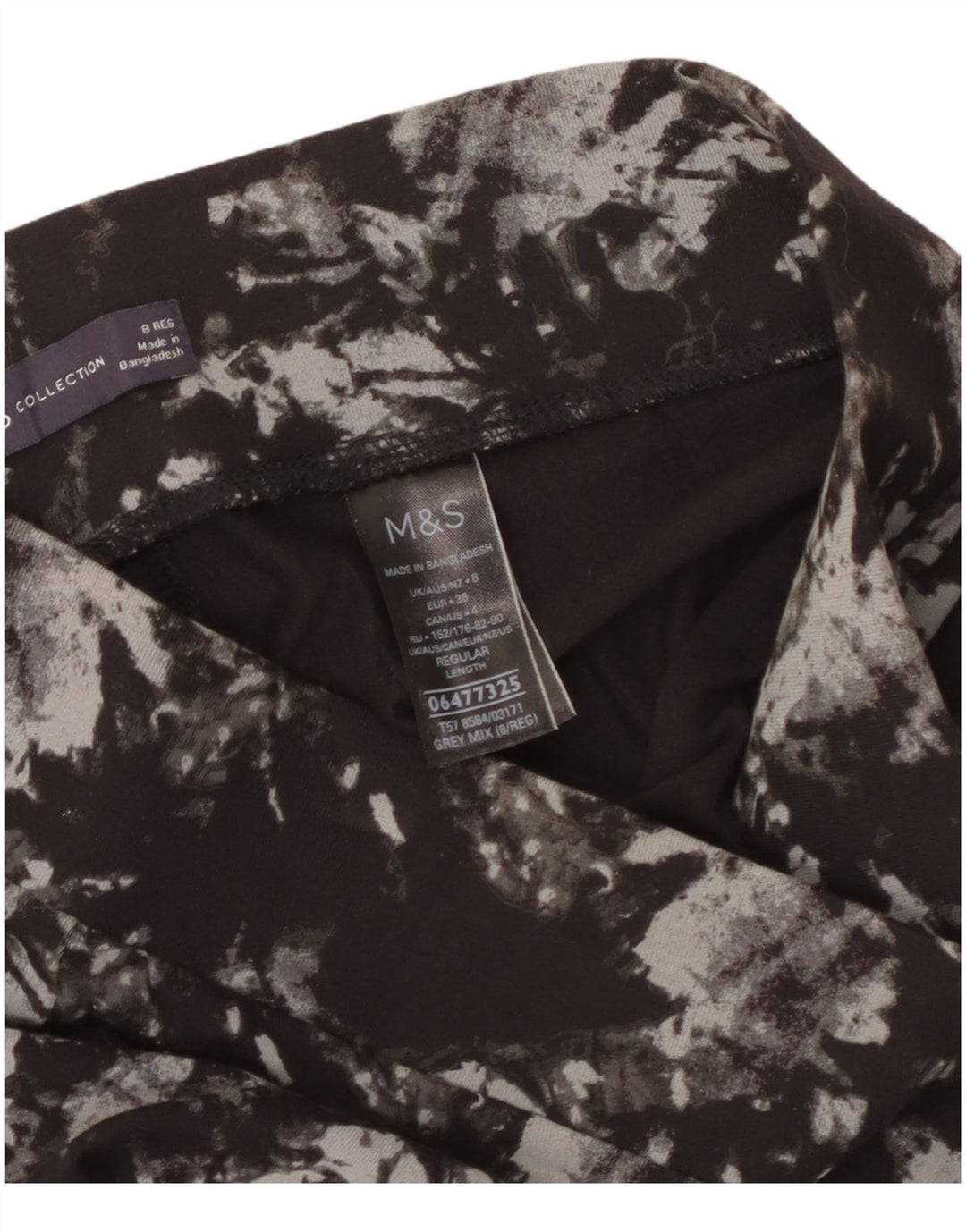 Marks & Spencer Damen Leggings UK 8 Small Graue Batik-Viskose