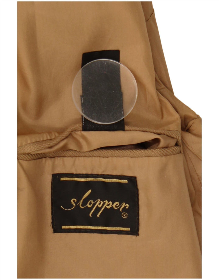 Vintage Herren Bomberjacke UK 38 Medium Beige Argyle/Diamond Wool