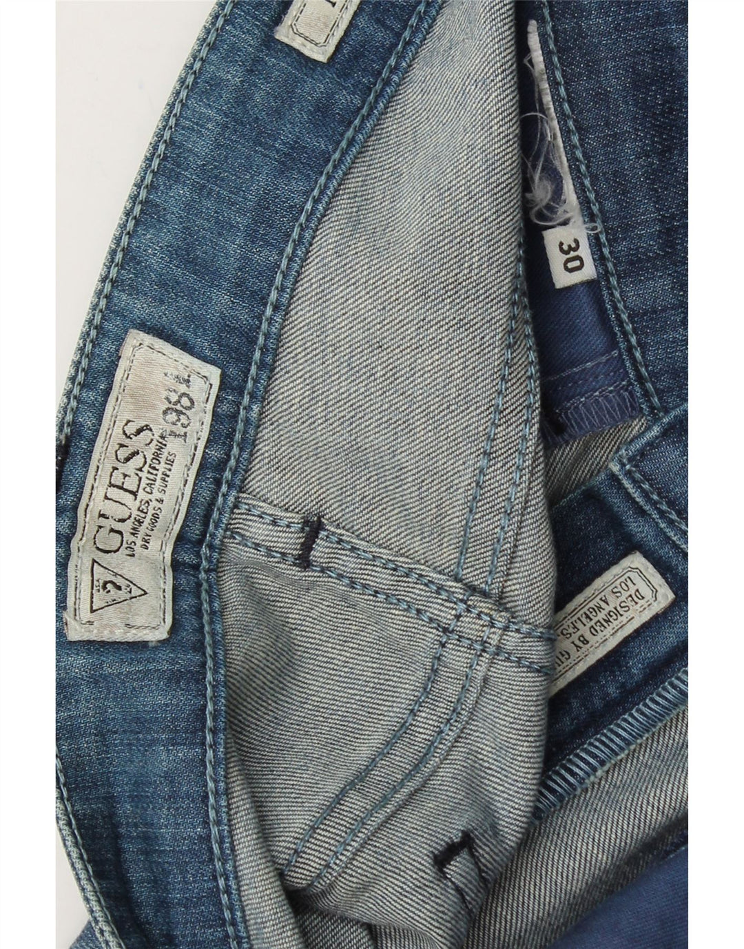 GUESS Womens Foxy Skinny Jeans W30 L29 Blue Vintage Guess and Second-Hand Guess from Messina Hembry 