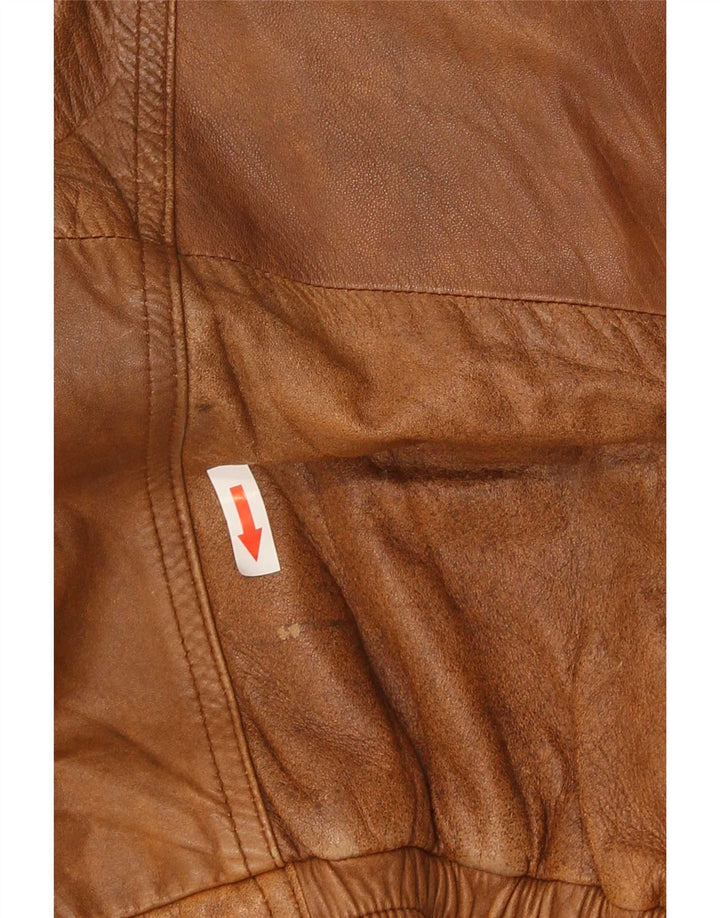 Vintage Herren Lederjacke IT 56 2XL Braun