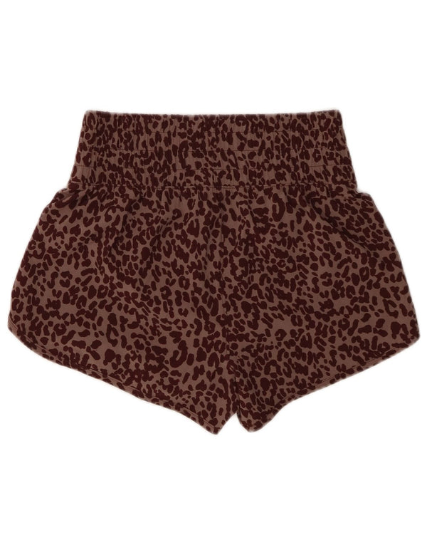 Gap Damen Sportshorts UK 4 XS Braunes Polyester mit Animal-Print