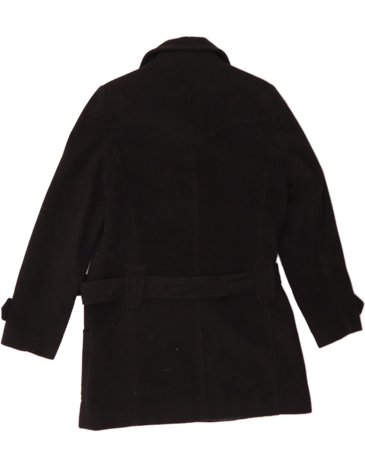 DE LA CREME Womens Overcoat UK 14 Medium  Black Wool Vintage De la Creme and Second-Hand De la Creme from Messina Hembry 