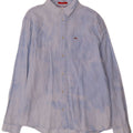 TOMMY HILFIGER Herren-Hemd mit normaler Passform, XL, blaue Batik-Baumwolle