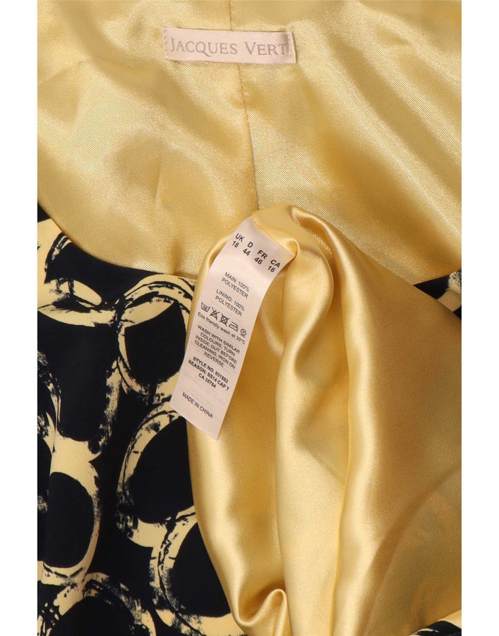 Jacques Vert Damen Etuikleid mit abstraktem Muster UK 18 XL Marineblau