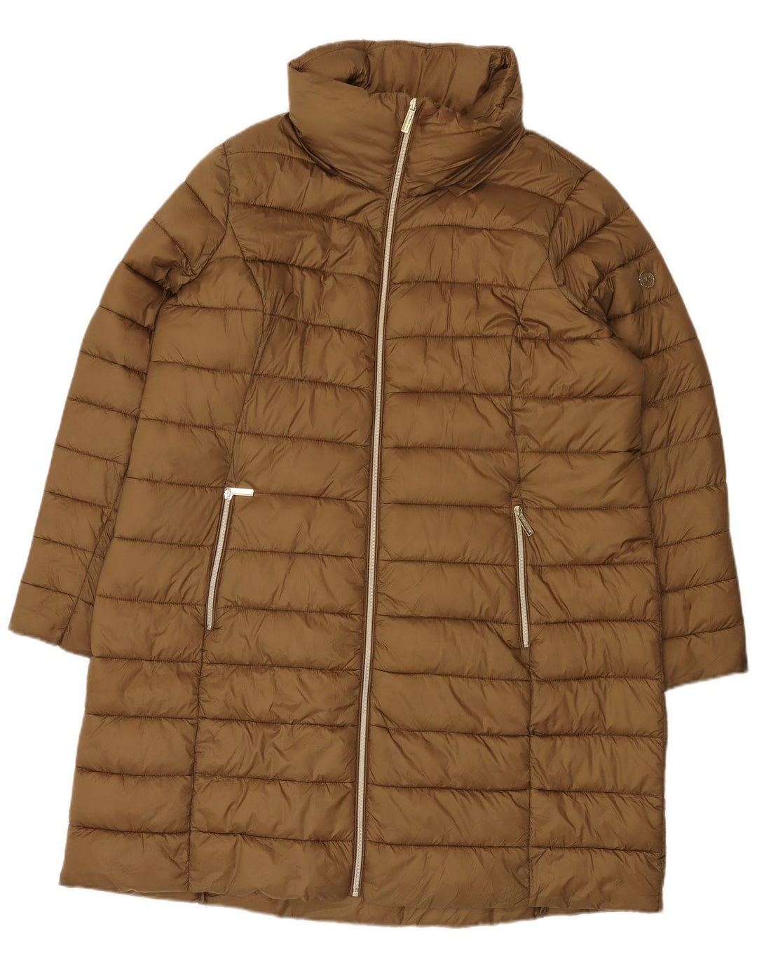 Michael Kors Damen gepolsterter Mantel UK 20 2XL Braunes Nylon