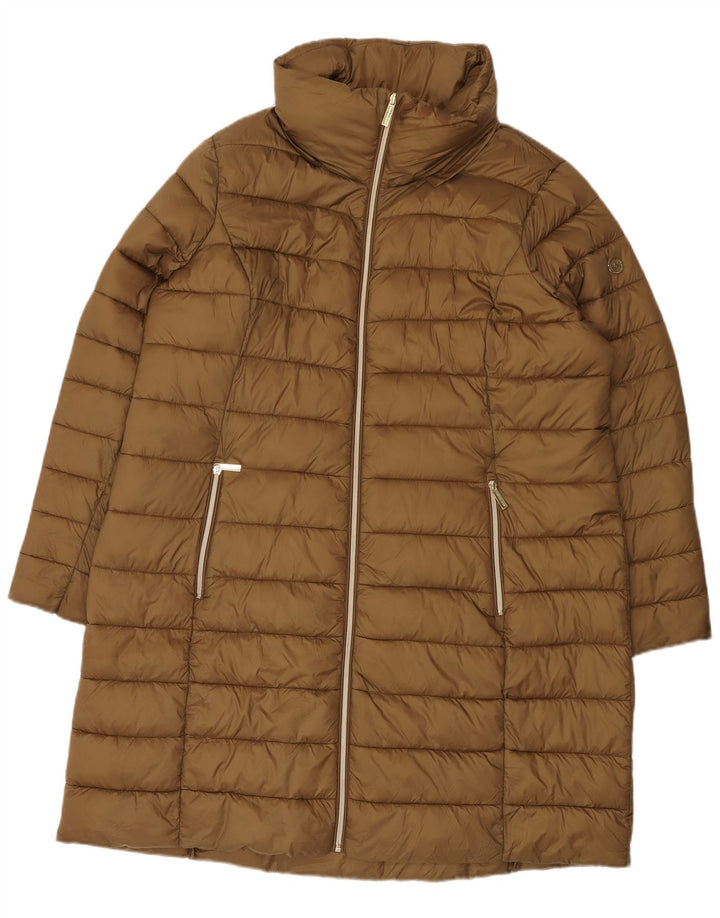 Michael Kors Damen gepolsterter Mantel UK 20 2XL Braunes Nylon