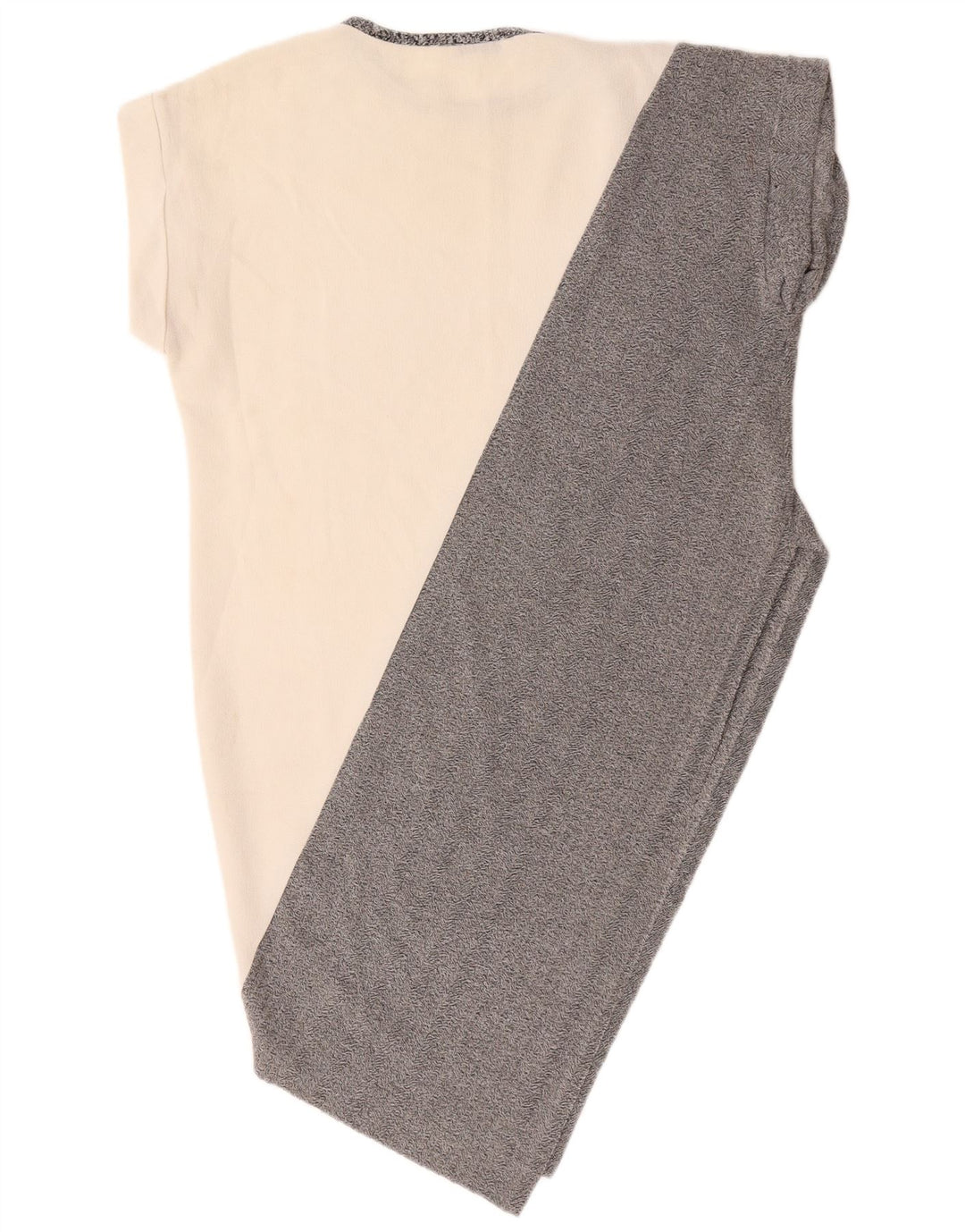 Zara Damen Asymmetrisches Kleid UK 16 Large Weiß Colourblock