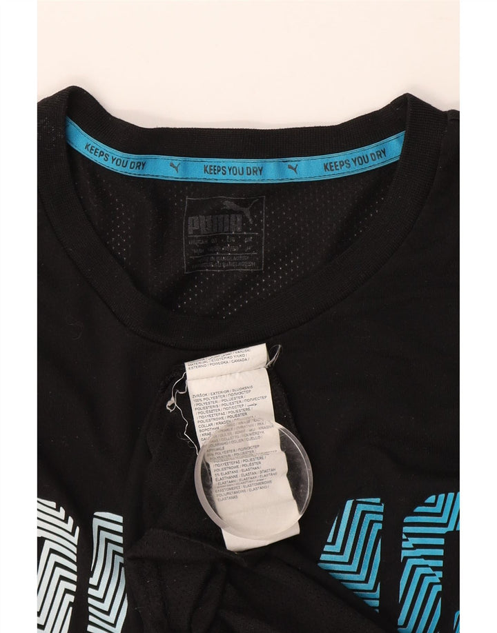 Puma Herren Grafik T-Shirt Top Medium Schwarz Polyester