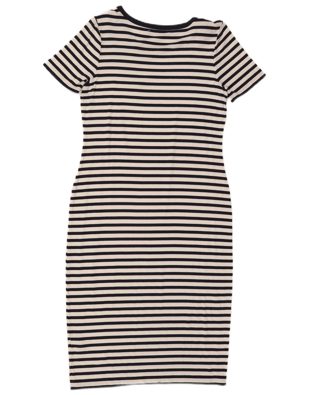 Marks & Spencer Damen Etuikleid UK 12 Mittelmarineblau gestreifte Viskose