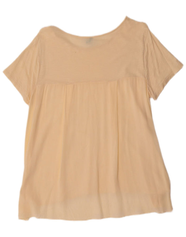 BENETTON Damen T-Shirt Top UK 16 Large Beige