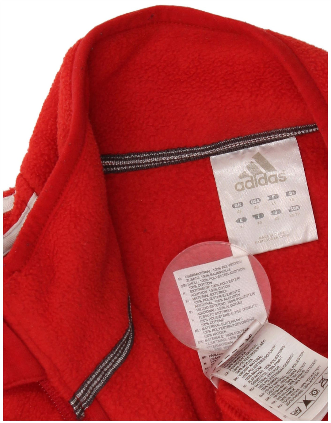 Adidas Herren Fleecejacke UK 34 XS Rot Polyester