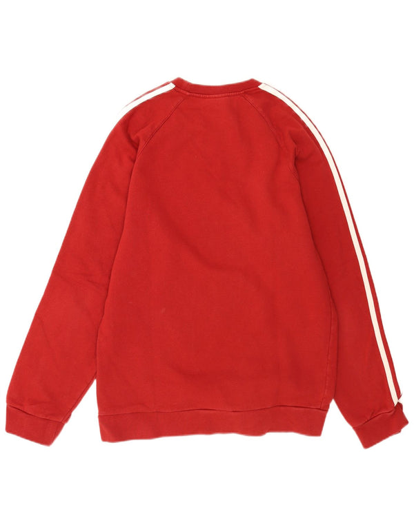 Adidas Mens Sweatshirt Jumper Small Red Colourblock Cotton