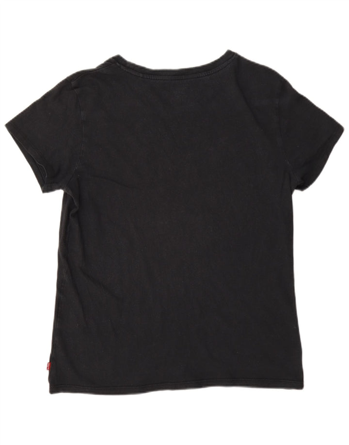 Levi's Damen Graphic T-Shirt Top UK 14 Medium Schwarz