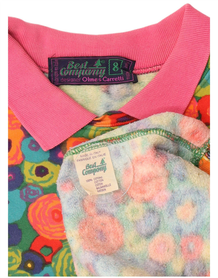 Best Company Damen-Sweatshirt-Pullover US 8 Medium Mehrfarbig mit Blumenmuster