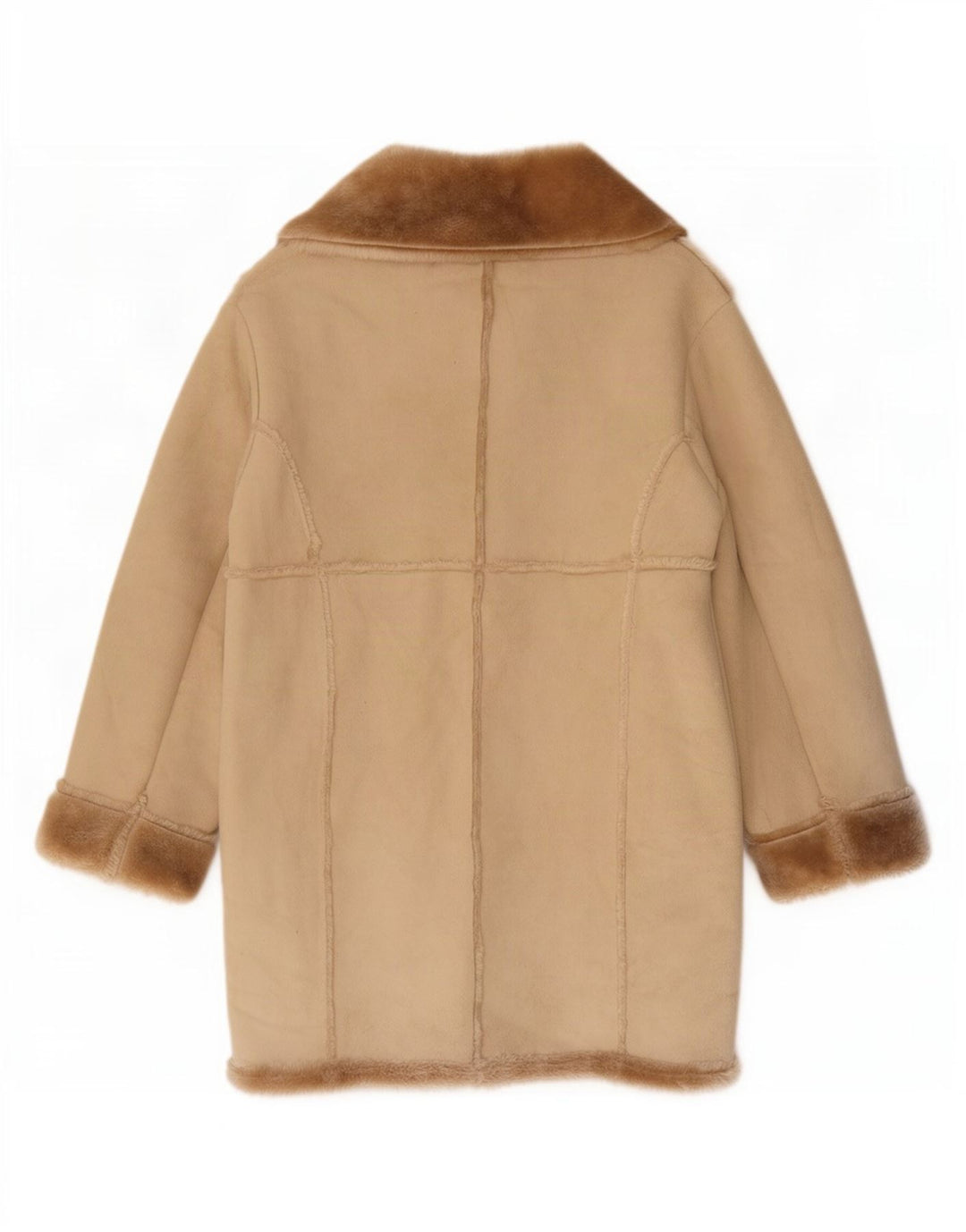 Casamia Damen Übergroßer Sherpa-Mantel UK 10 Small Beige Polyester