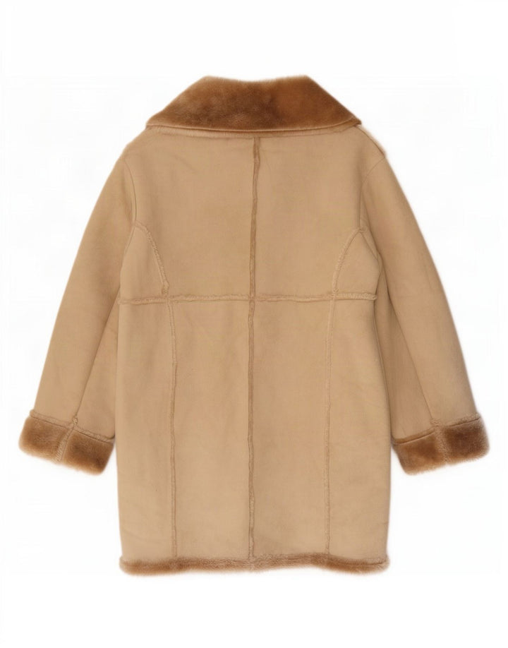 Casamia Damen Übergroßer Sherpa-Mantel UK 10 Small Beige Polyester