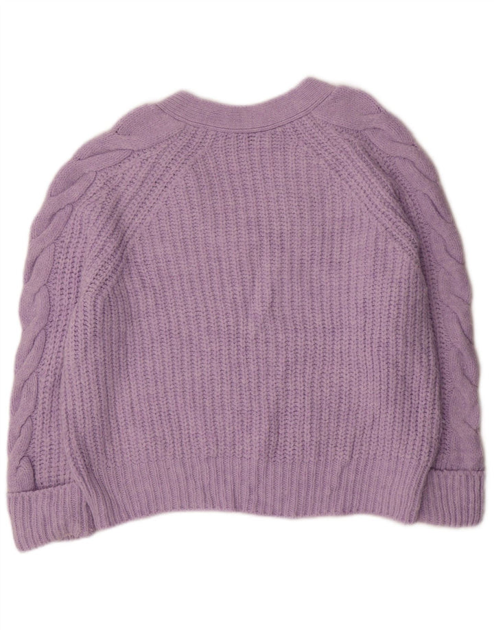 Marks & Spencer Damen-Pullover in Übergröße mit V-Ausschnitt, Gr. 14, Mittelviolett