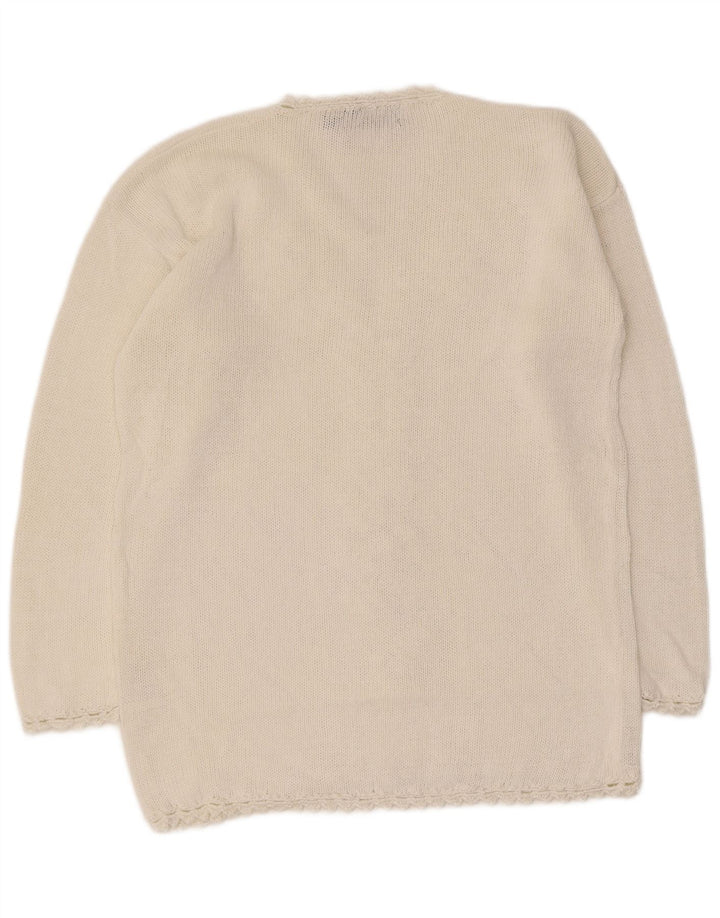 Hannah Damen-Pullover mit V-Ausschnitt, Einheitsgröße, weißer Ramie