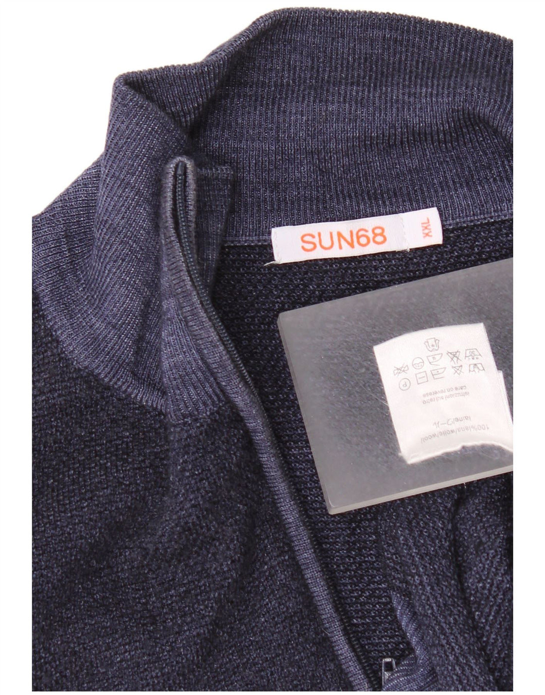 Sun68 Damen-Cardigan-Pullover UK 20 2XL Marineblaue Wolle