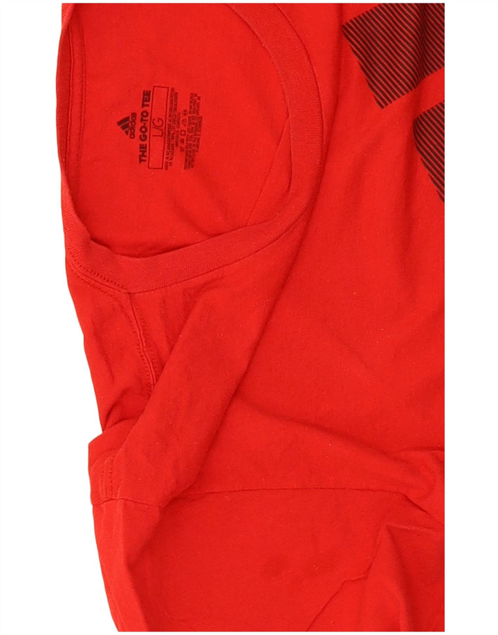 Adidas Herren Grafik T-Shirt Top Große rote Baumwolle