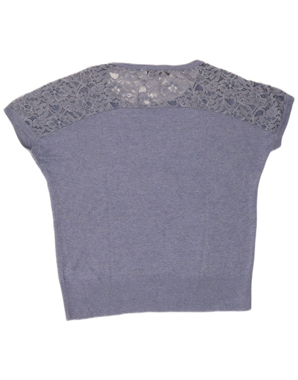 Trussardi Jeans Damen Übergroßes T-Shirt Top UK 18 XL Blaue Viskose