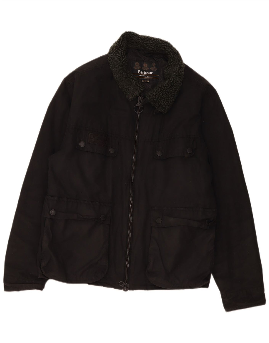 Barbour Herren Sherpa Utility Jacke UK 44 2XL Schwarz Baumwolle