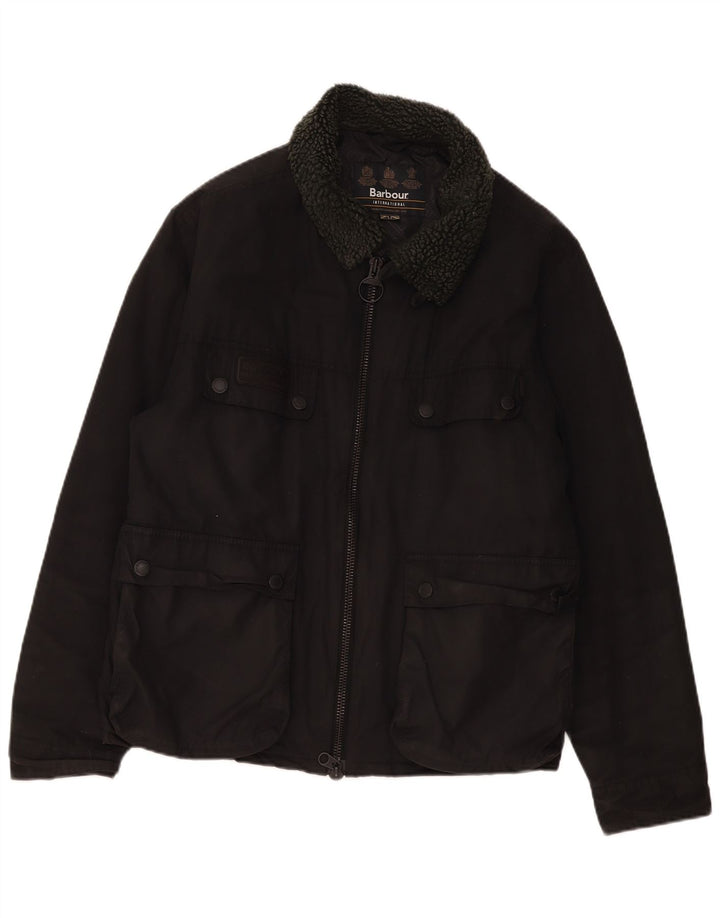 Barbour Herren Sherpa Utility Jacke UK 44 2XL Schwarz Baumwolle