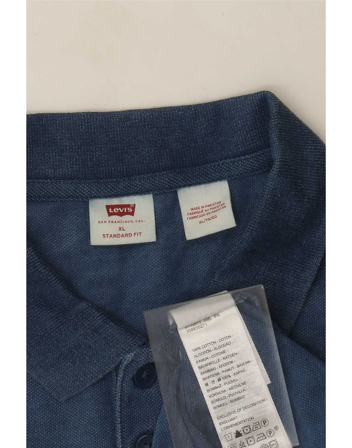 Levi's Herren-Poloshirt mit Standard-Passform, XL, blaue Baumwolle