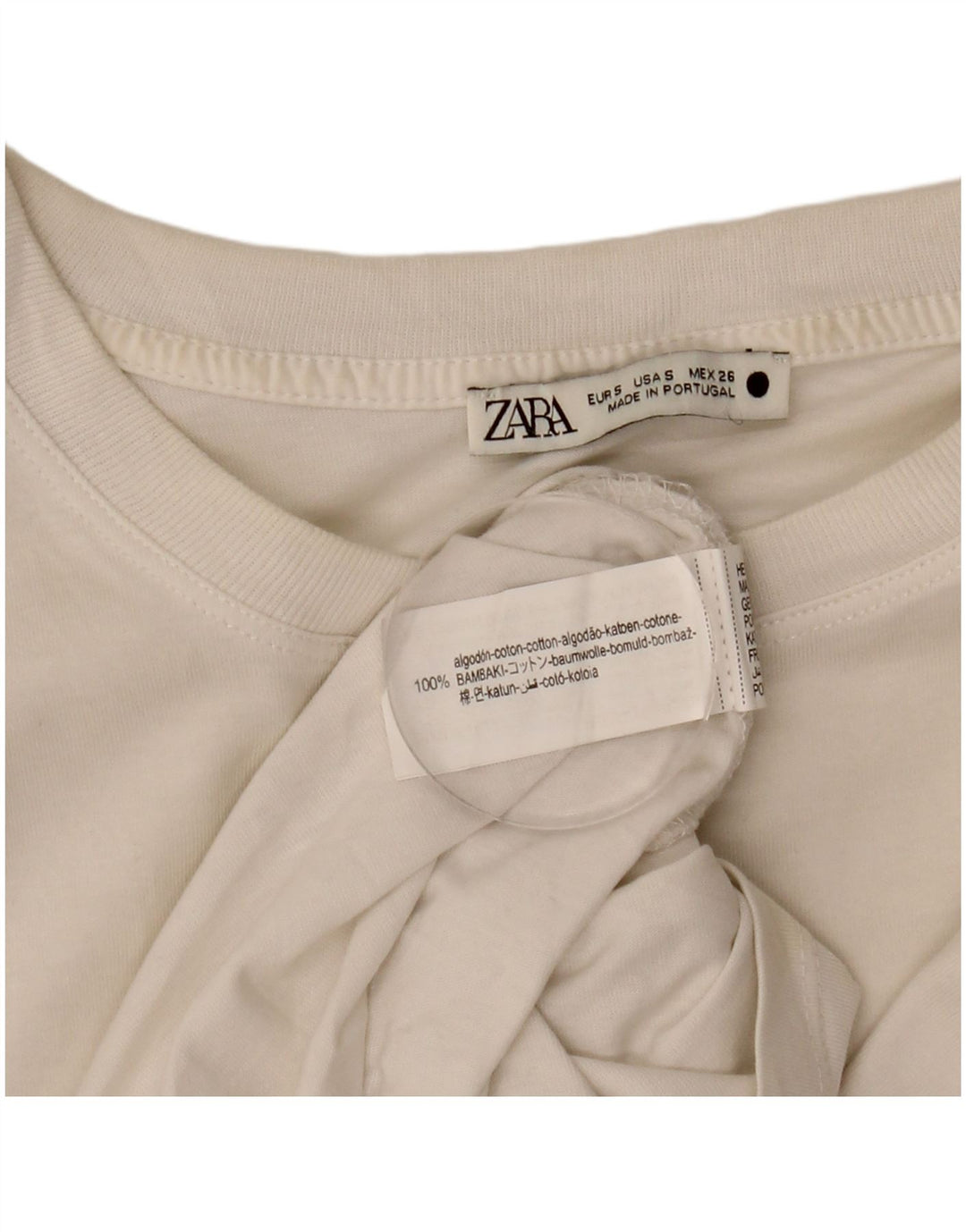 Zara Damen Weste Top UK 10 Small Weiße Baumwolle