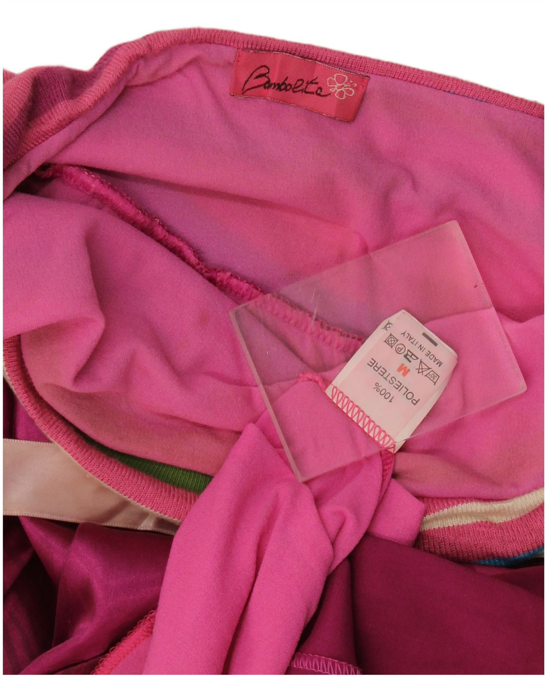 Vintage Damen Trägerloses Kleid UK 12 Mittelrosa gestreift Polyester