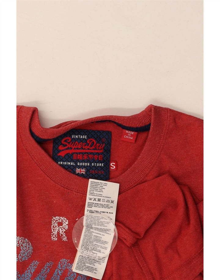 SUPERDRY Herren-T-Shirt mit Grafik, Größe S, rote Baumwolle
