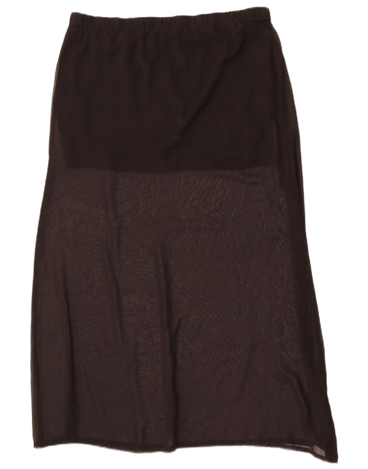 Benetton Damen-A-Linien-Rock, Größe L, W34, Schwarz, Polyester