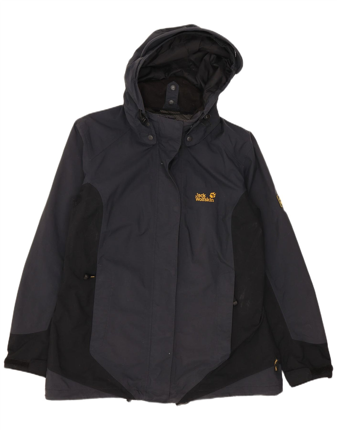 Jack Wolfskin Damen-Windbreakerjacke mit Kapuze, UK 16, Größe L, Grau, Farbblock
