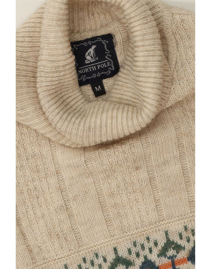 North Pole Rollkragenpullover für Herren, mittelbeige, Fair Isle-Muster