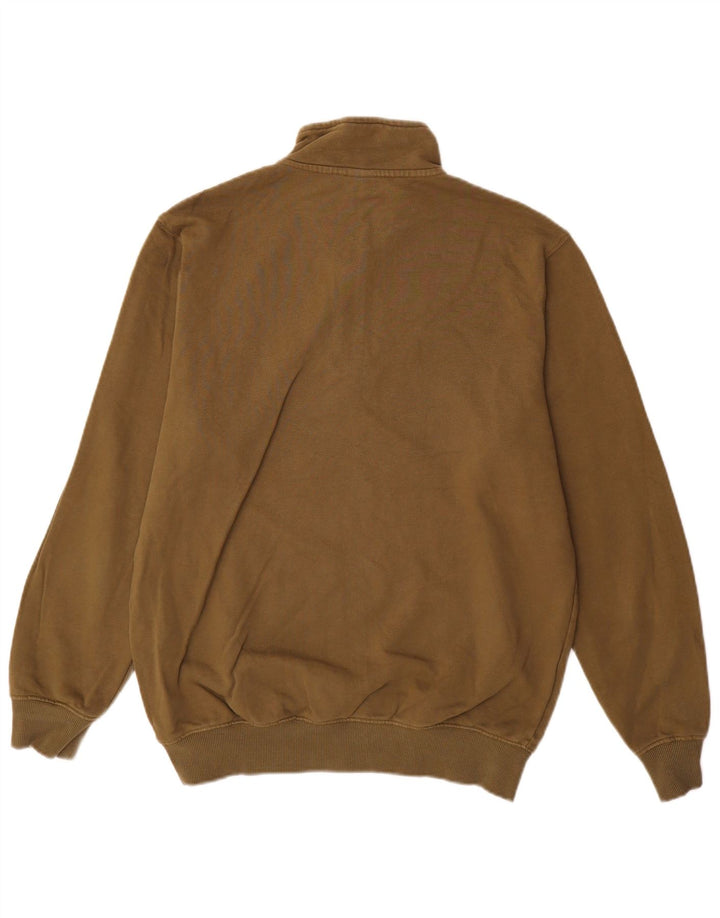 John Lewis Herren-Sweatshirt mit Reißverschluss am Hals, große Khaki-Baumwolle