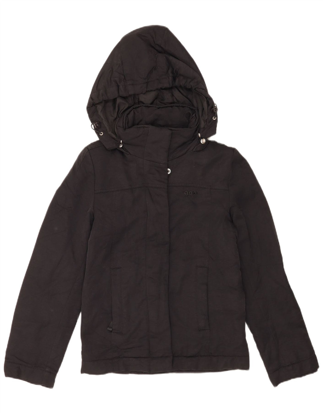 Gas Damen Bomberjacke mit Kapuze UK 6 XS Schwarz Polyamid