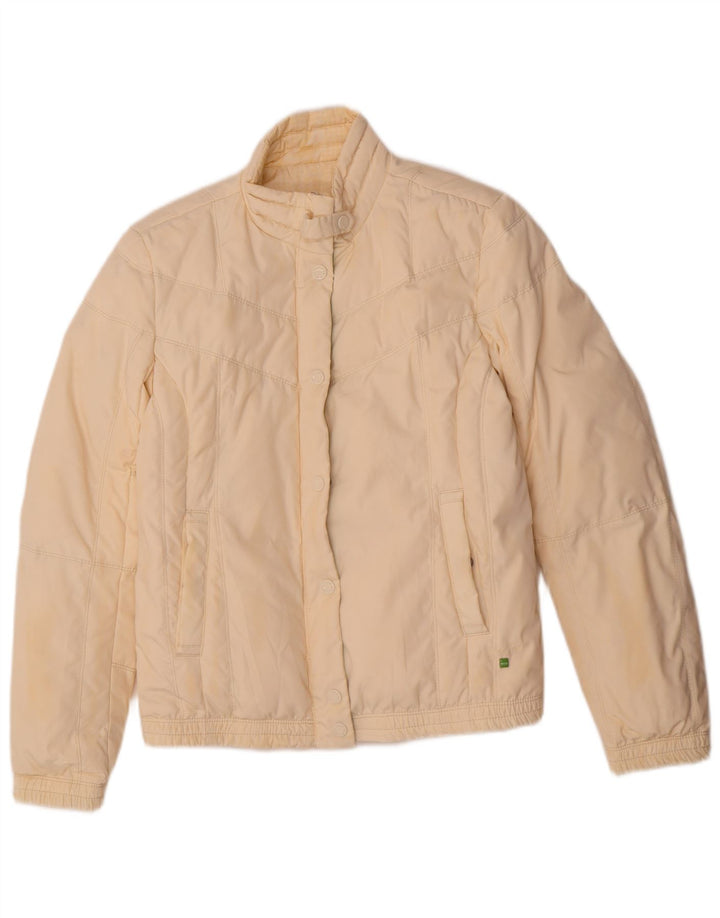 Hugo Boss Damen Reversible wattierte Jacke UK 8 Small Beige Polyester