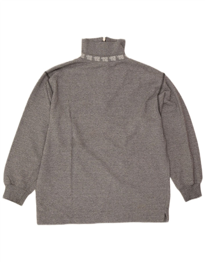Reebok Damen-Sweatshirt, übergroß, mit Reißverschluss, EU 36, Größe S, Grau, Baumwolle